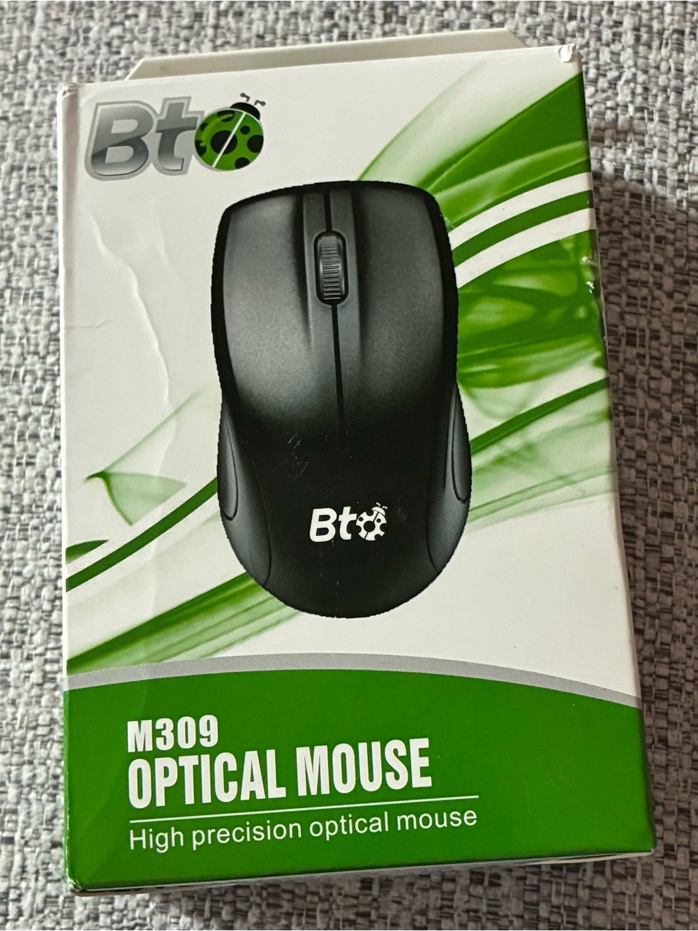t/o Black Wireless Optical Mouse with Scroll Wheel